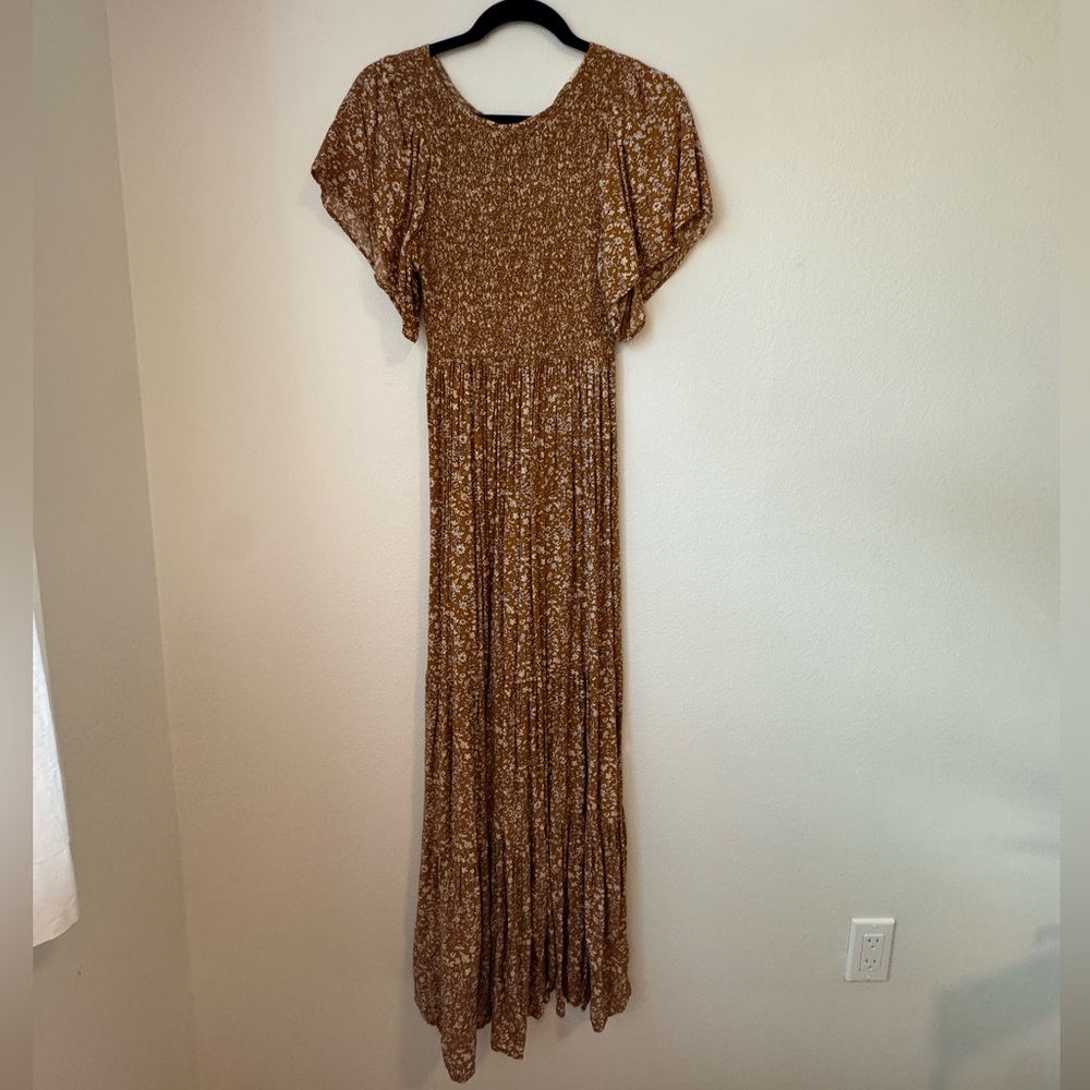 Floral Brown Maxi Dress